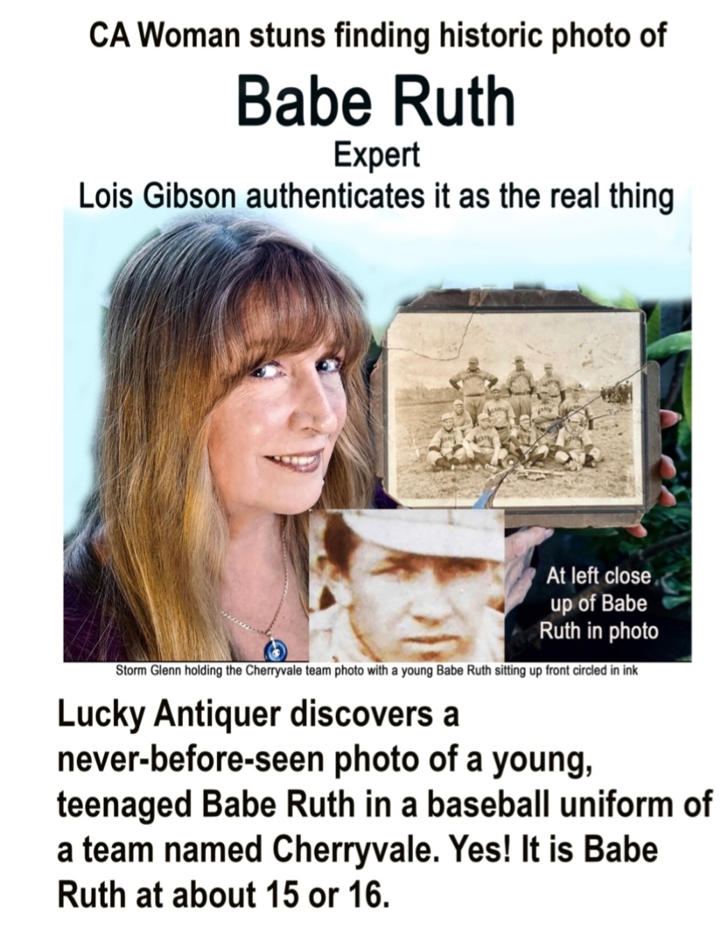 Storm Glenn holding the photograph