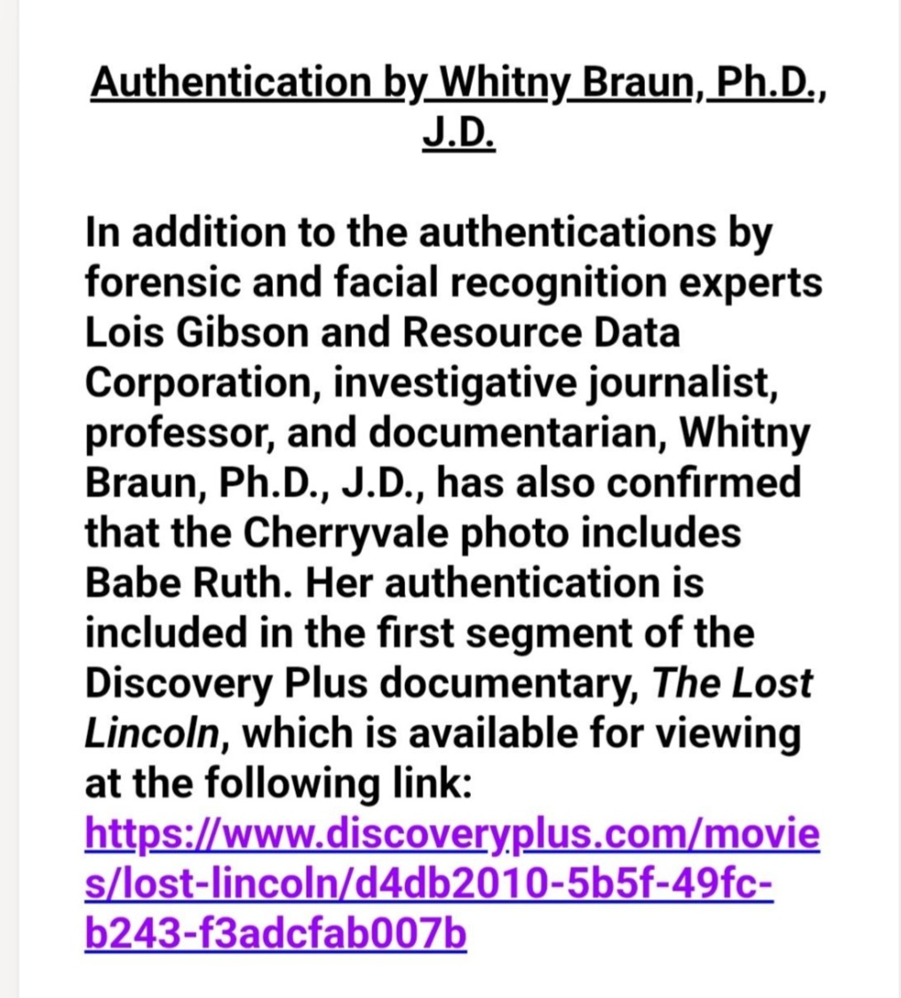 Whitny Braun authentication statement