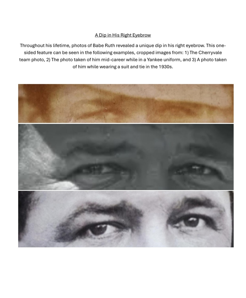 Eyebrow comparison